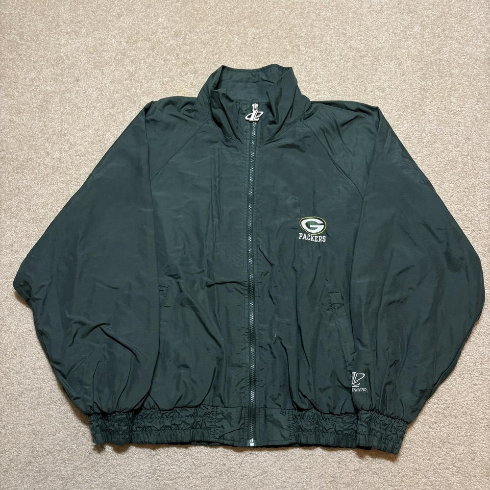 Vtg Green Bay Packers Jacket Medium NFL Football Logo Athletic‎ 90s Windbreaker